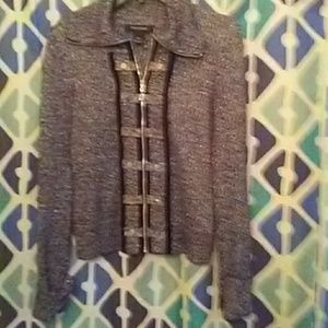 Ladie's front zipper sweater